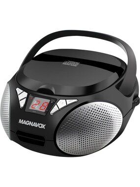 Portable CD Boombox with AM/FM Radio, LED Display, AUX Input, Programmable